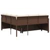 L shaped Garden Sofa Set with Table and Cushions Brown Poly Rattan