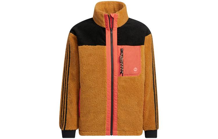 Adidas Neo Puffer Jackets Unisex Brown Stand Collar Moderate Other HN4769