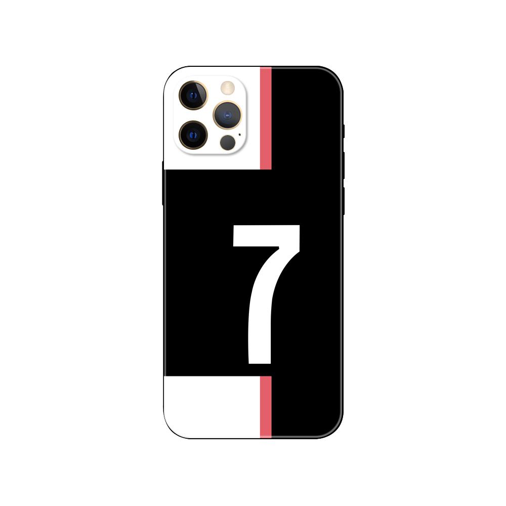Чехол для телефона с футбольным номером для iPhone 14 5S 2020se 6 6s 7 8 plus x 10 XR XS 11 12 13 mini pro MAX, черная задняя крышка из ТПУ