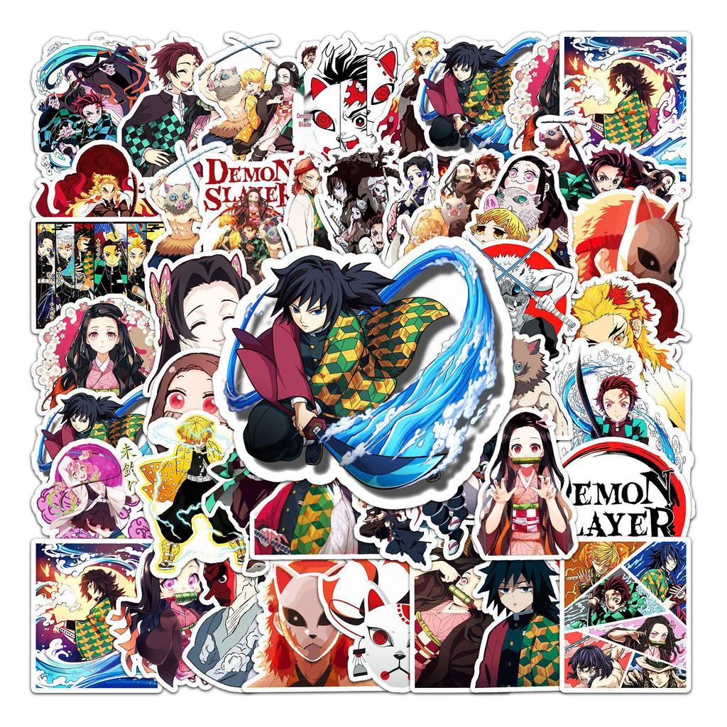 50 Demon Slayer Graffiti Stickers for Suitcases, Laptops & Cars - Trendy Design