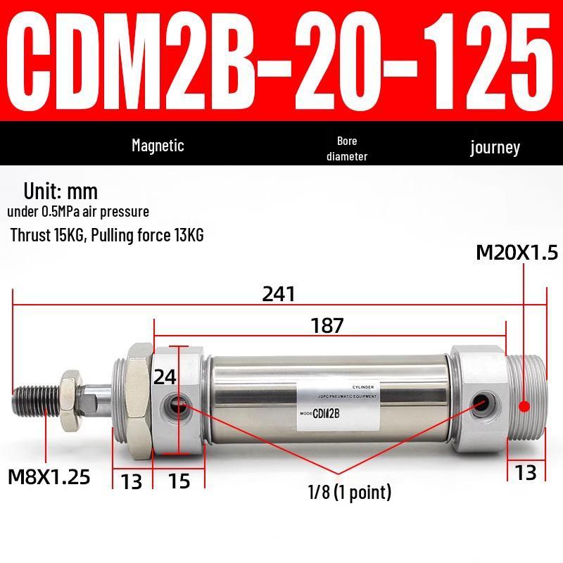 Миниатюрный пневматический цилиндр из нержавеющей стали CDM2B20/25/32/40*100X25-50-75-125-200