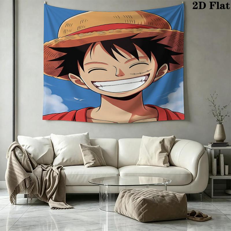 Тканевое панно с Манки Д. Луффи из One Piece Эстетичное настенное панно Печатный тканевый плед Декоративные панно для спальни гостиной Домашний декор
