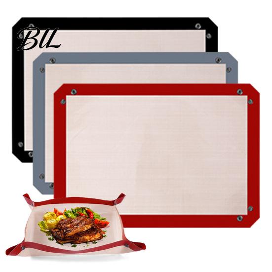 Easy Clean Kitchen Tool Transformable Snap?Up Silicone Baking Mat, Multi?Purpose Food Tray, Heat?Resistant Durable Fiberglass Liner Dough