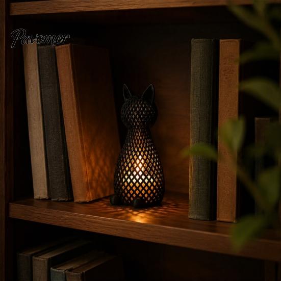 Современная animal light полая сетчатая кошка настольная лампа, 3D-печатный котенок ночник, детская прикроватная настольная лампа для спальни гостиной домашний декор