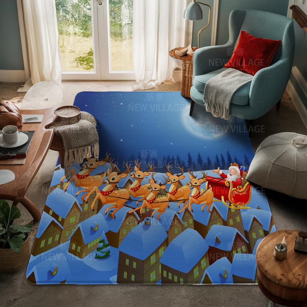 Ковер у входа в дом Домашний коврик у двери Гостиная Ванная Комната Ноги ванная комната Нескользящие коврики с водопоглощением для ванной Счастливого Рождества зима