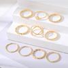 Глянцевая искусственная скульптура Элегантное кольцо Модный набор колец 2023 Новое элегантное роскошное кольцо с резьбой по завитку Простое очаровательное женское благородное кольцо Набор из 10 колец