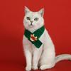 Christmas Pet Collar Embroidered Christmas Tree Snowman Santa Claus Elk Pattern Pet Knitted Scarf Hat Set