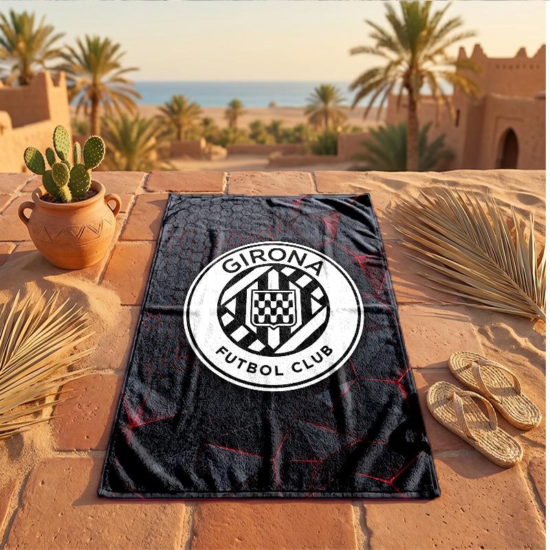 Girona FC Print Microfiber Beach Towel Quick Dry Absorbent Large Towel For Beach Swimming Travel