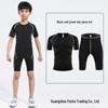 Kids' Quick-Dry Activewear Set: Breathable Short-Sleeve Bodysuit & Elastic Five-Point Pants for Summer Fitness