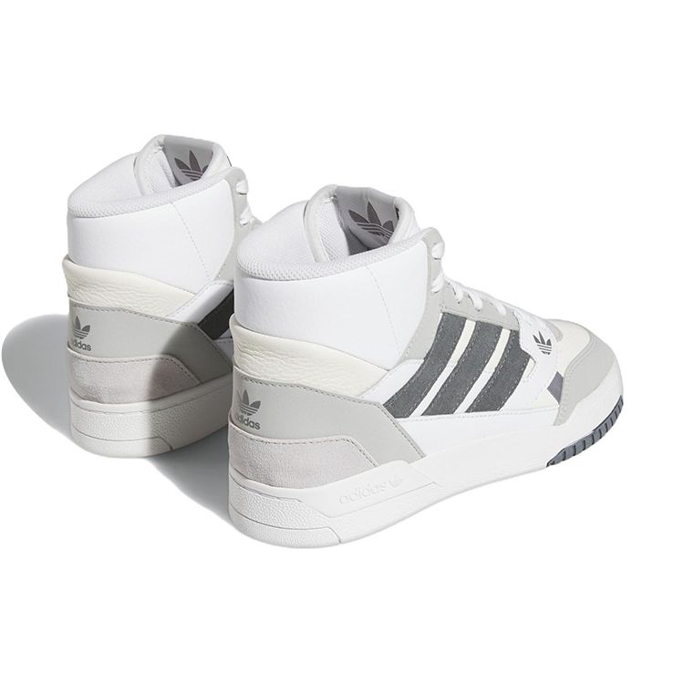 adidas Оригинальные кожаные кроссовки Originals Drop Step, удобные, модные, нескользящие, прочные, легкие, высокие, для скейтбординга, женские, белые/серые, FZ5718