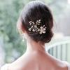 Bridal Headdress Handmade Pearl Hair Band Wedding Headwear Flower Pearl Hair Clip Fashion Jewelry Hairpin Headdress Accessories