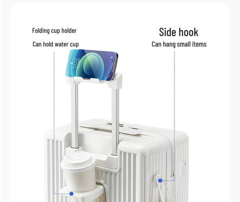 Многофункциональный чемодан Yongsheng: Открывается спереди, защита от падений, размеры 24" и 26", большая вместимость, бесшумные универсальные колеса.
