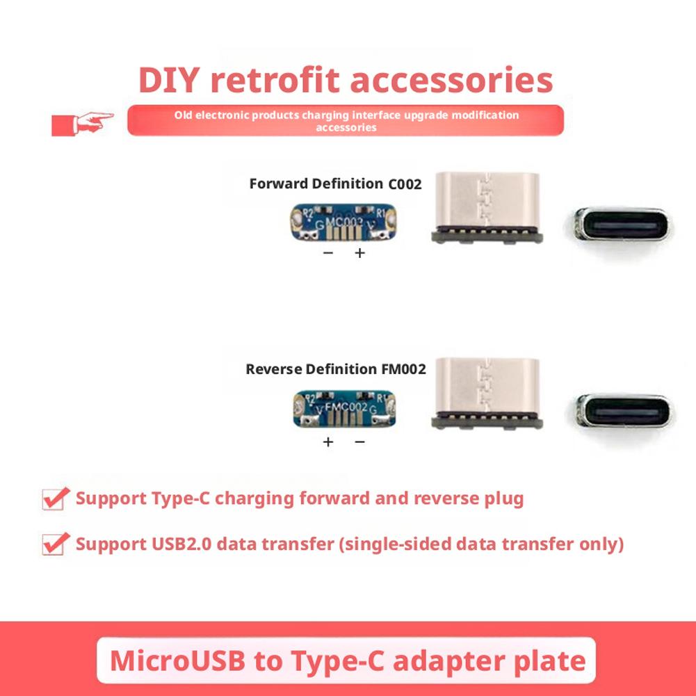 5PCS M85K Micro USB To Type C Adapter Board DIY Repair And Modification Accessories Support Charging And USB2.0 Data Transfer