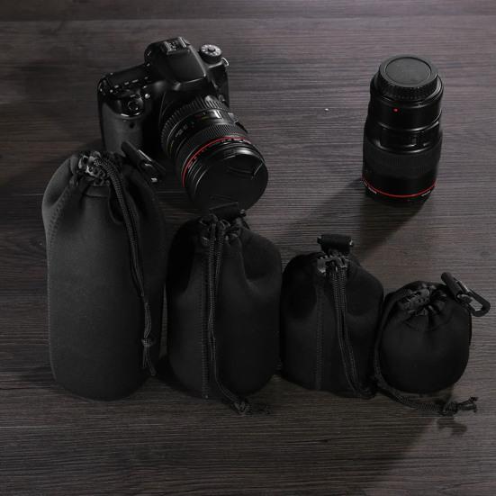 Неопреновая сумка для объектива Сумка для объектива камеры DSLR Водонепроницаемая противоударная поясная сумка Цилиндр держателя объектива с внутренней защитой от меха Сумка для хранения объектива камеры