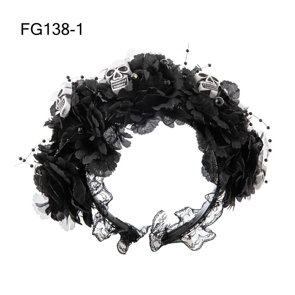 Черная вуаль, повязка на голову с цветком розы на Хэллоуин, свадебный головной убор для женщин