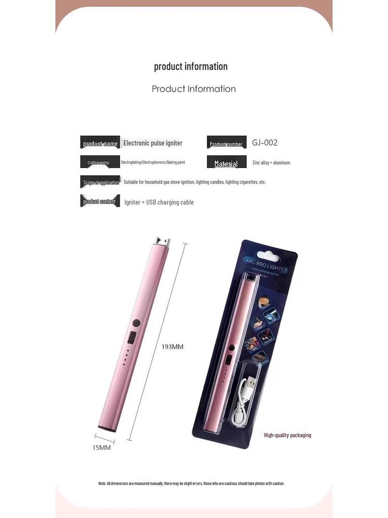 Перезаряжаемая зажигалка для ароматических свечей с длинной ручкой – Электронная импульсная удлиненная зажигалка для газовых плит