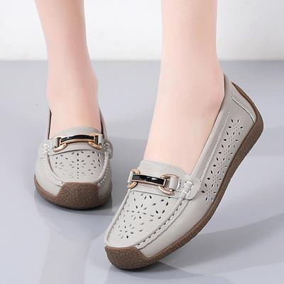 Женские лоферы на плоской подошве, кожаные мокасины для вождения, удобные повседневные без шнуровки прогулочные минималистичные летние балетки для мамы на плоской подошве
