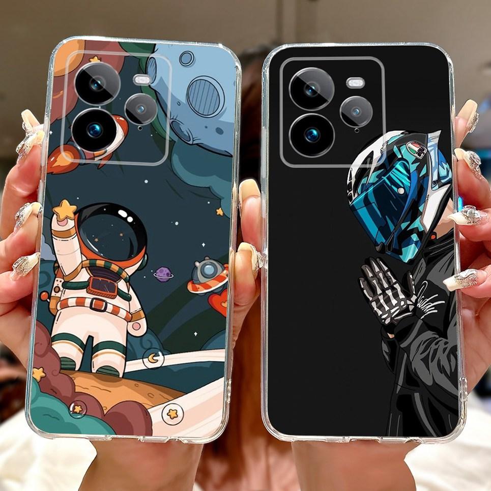 Для Realme GT 7 Pro GT7 Pro RMX5010 RMX5011 Задняя крышка Крутой мультяшный Дракон Астронавт Животные Чехол для телефона Мягкий силикон Прозрачный чехол