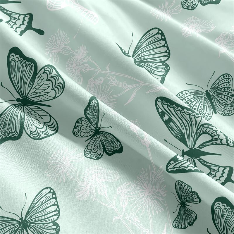 1Pcs Cartoon Butterfly Fitted Sheet Queen Size Mattress Cover With Elastic Band Twin Full Size Bed Sheet