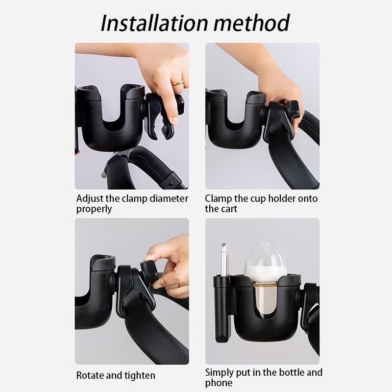Pram Cup Holders Children's Stroller Bottle Holders Pram Bottle Holders Anti-Slip Design Pram Accessories Mobile Phone Holders