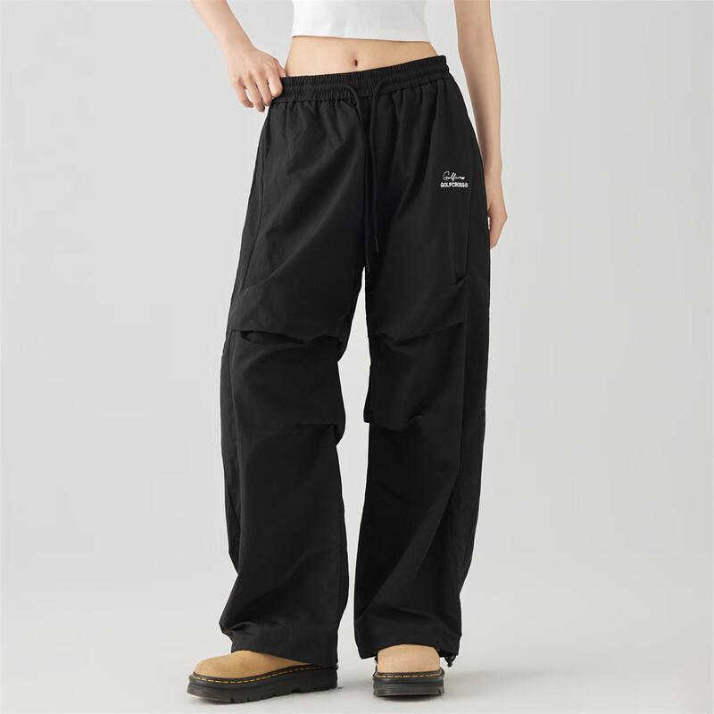 GOLFCROSS Унисекс Плиссированные Рабочие Брюки с Вышивкой Буквами и Шнурком