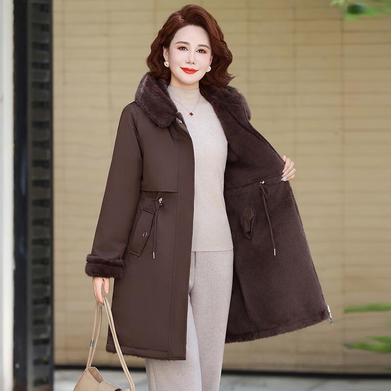 Женская двусторонняя утепленная парка зимнее пальто