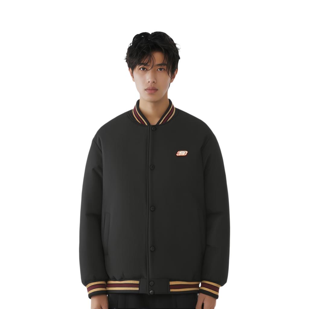 Skechers New Year Collection Sports Lifestyle Collection Baseball Jacket Unisex Carbon Black L125U042-0018