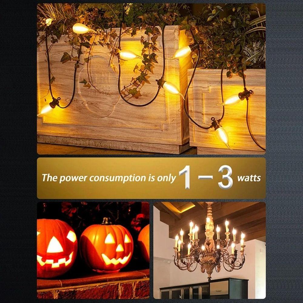 E12/E14/E27 LED Flame Light Bulb Glass Flicker Fire Effect Light Candle Flame LED Bulb  Restaurant