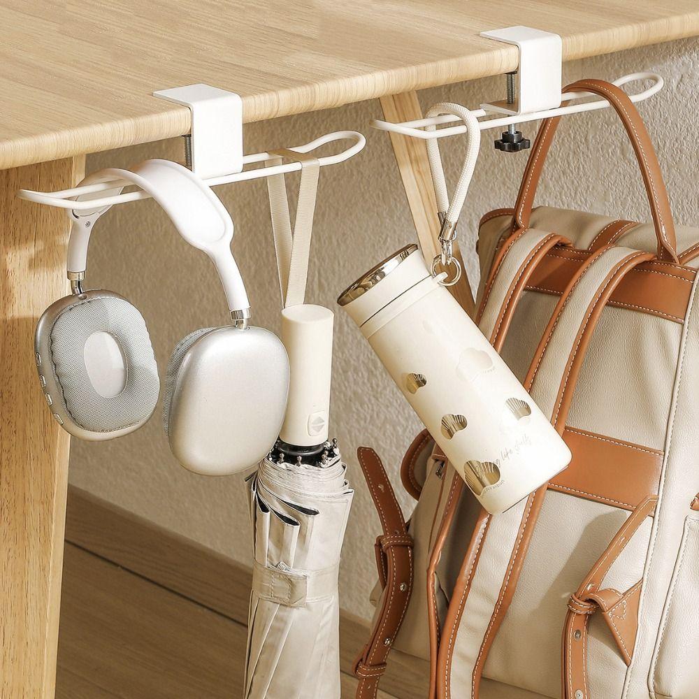 Clamp On Desk Side Hook Adjustable Table Backpack Holder New Desk Mounted Hook Home Office