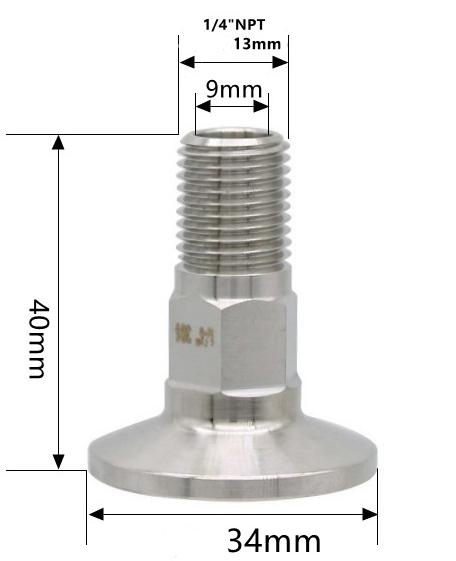 1/4" 3/8" 1/2" 3/4" 1" -4" NPT Наружная резьба x 0.5" 0.75" 1.5" 2" -4" Соединение Tri Clamp Трубопроводная арматура Нержавеющая сталь 304 316L Санитарная