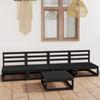 Day and Night - Day and Night Garden Furniture Set 5 Pieces Black Solid Pine Wood