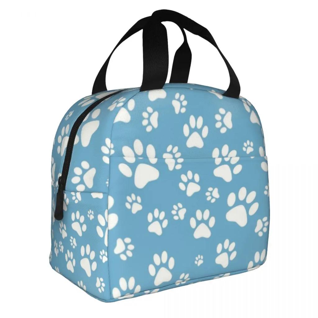 Милая сумка для ланча с изображением костей и лап собаки, термохолодильник, изолированный ланч-бокс для женщин, детей, школы, работы, пикника, сумки для еды