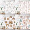 Rainbow Shower Curtain Colourful Cute Bohemian Abstract Print Kids Shower Curtain Polyester Fabric Art Bathroom Decor With Hooks