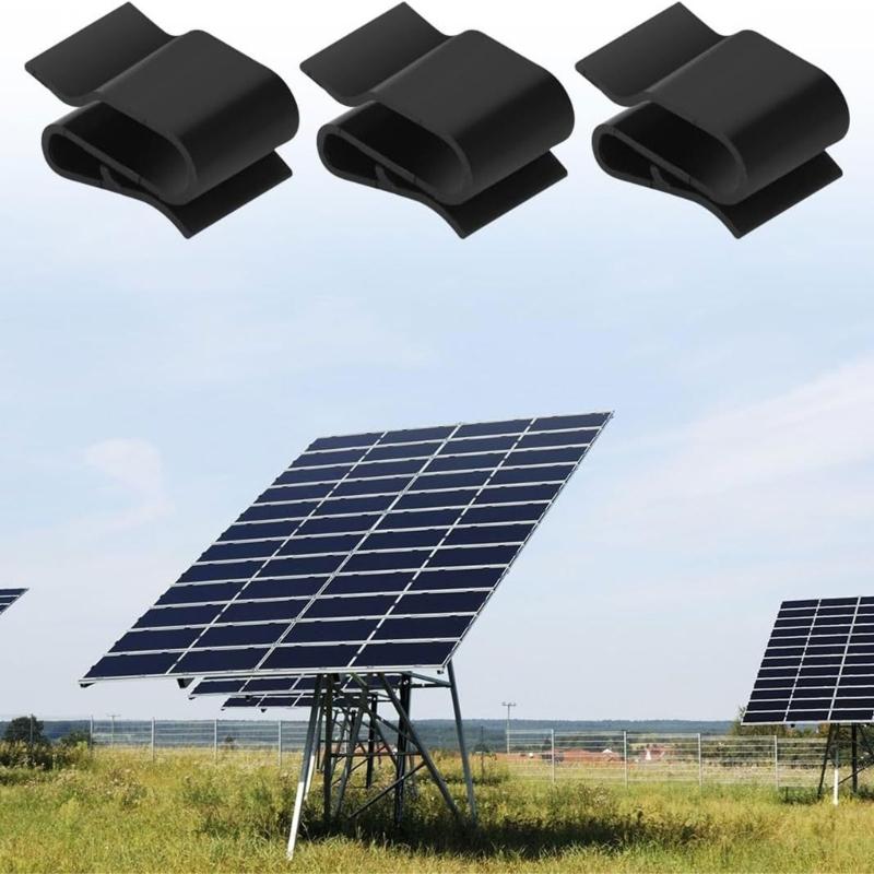 30Pieces Elegant Black Solar Wire Clip for Efficient Module Easy Installation Sturdy Plastic Materials 25x16mm
