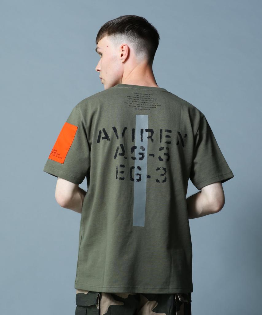 AVIREX REMODEL DESIGN CREW NECK T-SHIRT(WEB&DEPOT Exclusive) olive XL 783-3934025