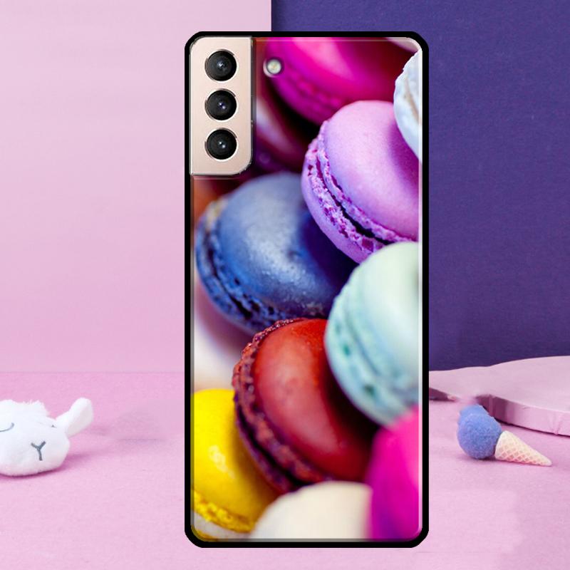 Macarons Cake Dessert Phone Case For Samsung Galaxy S25 S24 Ultra S9 S10 S20 S21 S22 Plus S23 FE S24 FE Cover