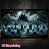 2D flat banner 1 Halloween party background banner eerie cemetery bats terrifying castle.PMJ