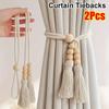 2 шт. с кисточками Веревка для подвязывания штор Деревянные бусины Крючки для штор Аксессуары для домашнего декора