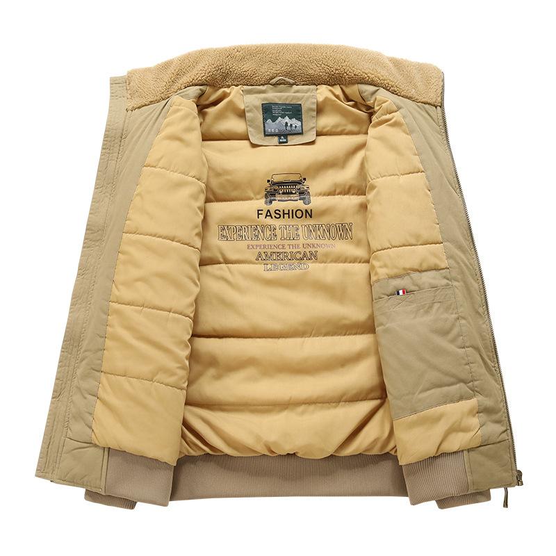 Зимняя хлопковая хлопковая куртка большого размера с воротником из овечьего меха, утолщенное хлопковое пальто, мужская куртка