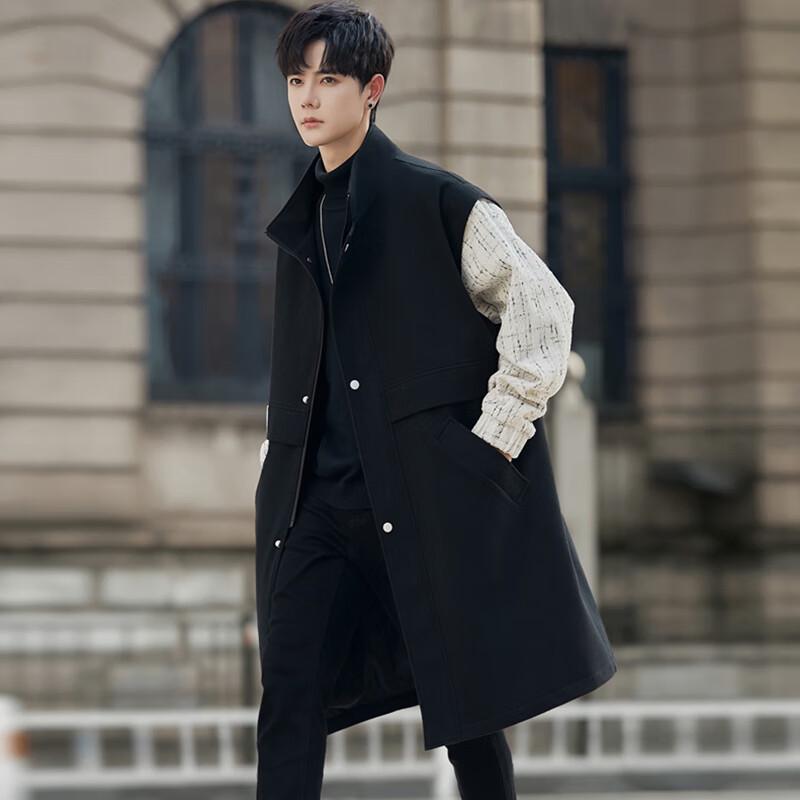 ROMON Мужское пальто средней длины из смесовой шерсти, имитирующее двухпредметный комплект