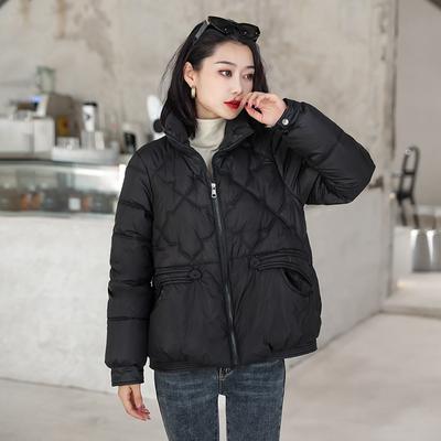 Осенне-зимняя короткая куртка из хлопка, модная женская одежда, куртка из хлопка с воротником-стойкой, теплая зимняя одежда, утягивающая куртка из хлопка