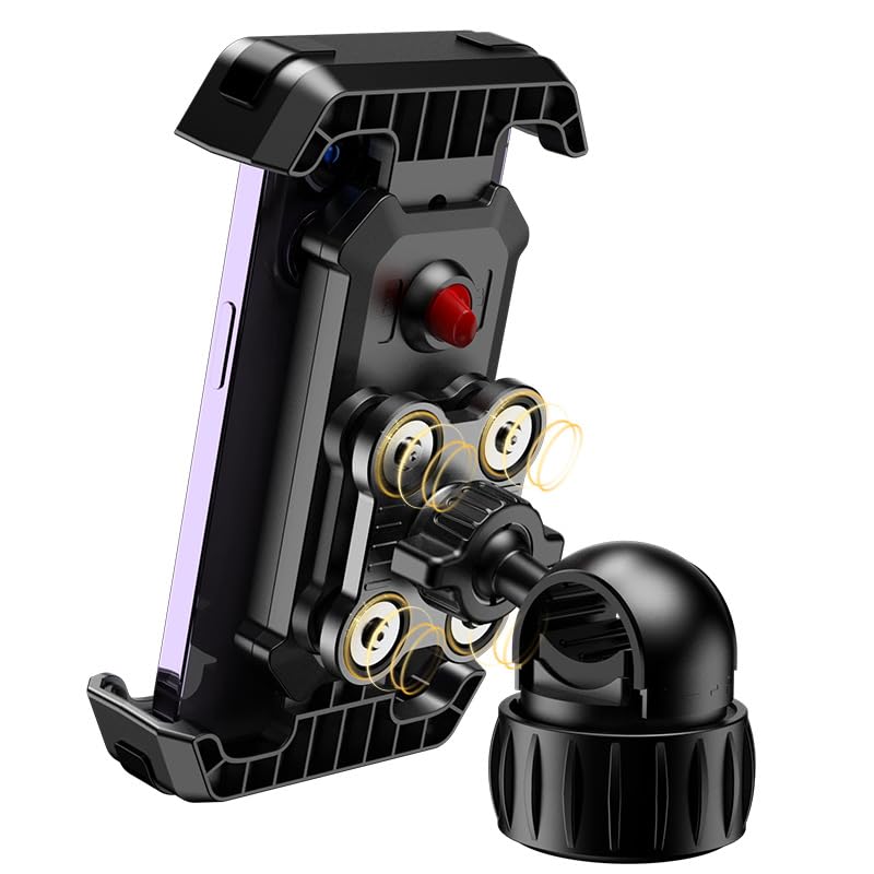 PETFROH Smartphone Holder with Top and Bottom Fits Inch Vibration Shock Absorbing Adjustable for Handlebar Diameters from to 30mm Bicycle/Motorcycle