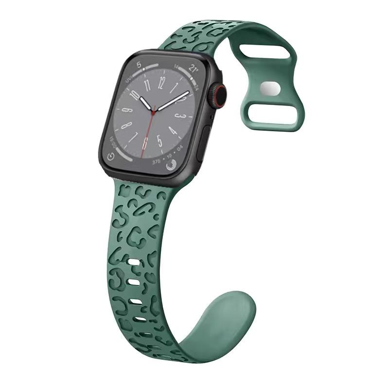 Leopard Silicone Strap for Apple Watch S9 Strap 49mm 44mm 40mm 45/41mm 42mm 38mm 44mm iWatch Series Sports Strap