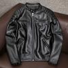 Genuine Leather Jacket Men Real Cowhide Biker Slim Fit Short Coat Spring Autumn Outerwear