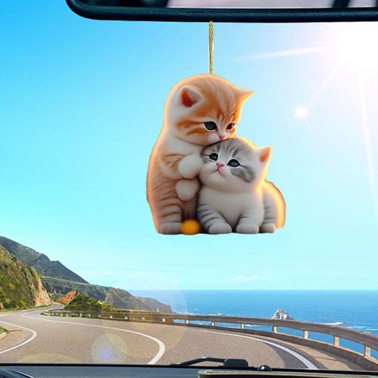 Автомобильный кулон 2D акриловый красочный альпака кошка подвеска украшение для автомобиля легкое подвесное украшение для транспортного средства