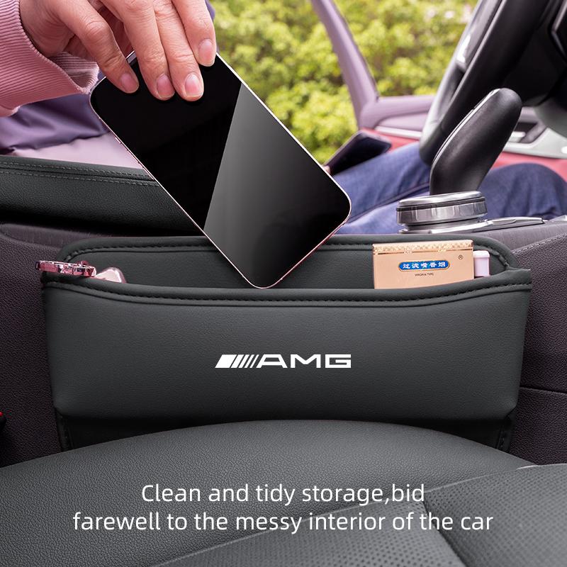 JAEZI1 Leather Car Seat Gap Organizer Box Leak-proof Storage Bag For Mercedes Benz AMG GLC W203 W206 W220 W205 W211 W212 W201 W210 W108