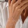 Fashion Rhinestone Zircon Butterfly Hand Chain Shiny Silver/Gold Finger Ring Bracelet Hand Adornment Hand Jewelry Gift