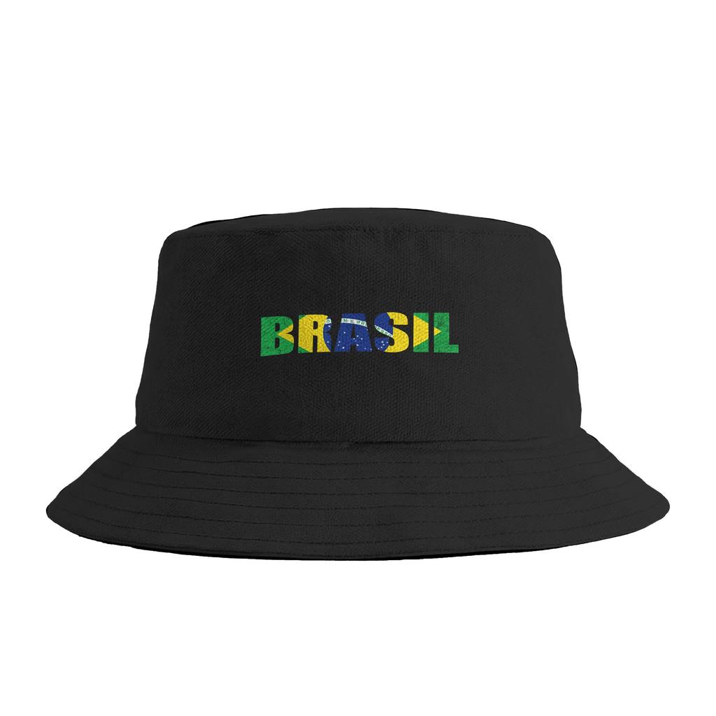 Brazil Brazilian Flag Brasil Graphic Bucket Hat  Hip Hop FisherUnisex Caps Breathable Fishing Sun Hats For Couple Funny Design Cap