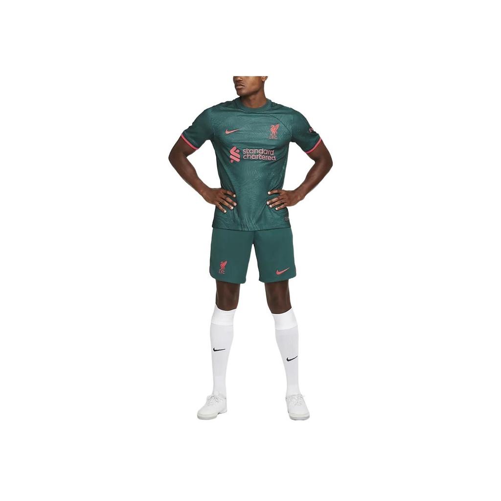 Nike Футболка мужская с коротким рукавом и круглым вырезом Liverpool FC 2022/23 Stadium Logo Print, зеленая DM1835-377