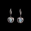 Серьги-застежки из стерлингового серебра 925 пробы в форме сердца с натуральным эфиопским опалом, изысканные украшения для женщин, мам, хороший подарок